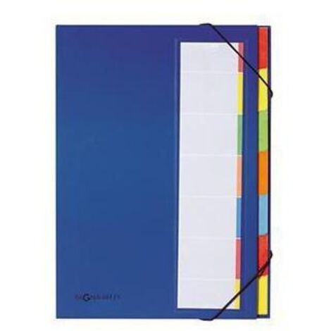 Ordnungsmappe Deskorganizer Premium DIN A4 225g/m² Karton Polypropylenfolie kaschiert Farbe: blau Farbe des Fächerblocks: mehrfarbig 7 Fächer