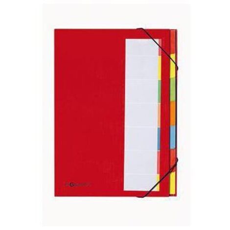 Ordnungsmappe Deskorganizer Premium DIN A4 225g/m² Karton Polypropylenfolie kaschiert Farbe: rot Farbe des Fächerblocks: mehrfarbig 7 Fächer