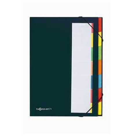 Ordnungsmappe Deskorganizer Premium DIN A4 225g/m² Karton Polypropylenfolie kaschiert Farbe: schwarz Farbe des Fächerblocks: mehrfarbig 7 Fächer