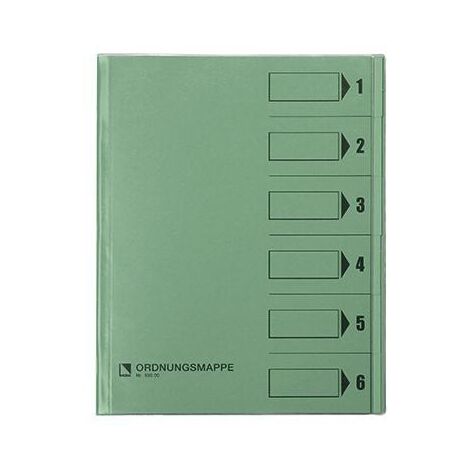 Ordnungsmappe DIN A4 250g/m² Farbe: grün 6 Fächer DIN A4 250g/m² Farbe: grün 6 Fächer