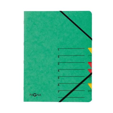Ordnungsmappe EASY DIN A4 225g/m² Pressspankarton Farbe: grün Farbe des Fächerblocks: mehrfarbig 7 Fächer