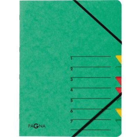 Ordnungsmappe EASY DIN A4 225g/m² Pressspankarton Farbe: grün Farbe des Fächerblocks: mehrfarbig 7 Fächer