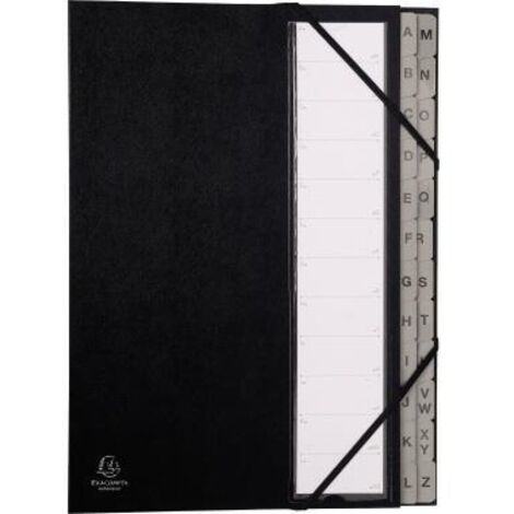 Ordnungsmappe Ordonator® DIN A4 225g/m² Balacron Farbe: schwarz Farbe des Fächerblocks: grau 24 Fächer