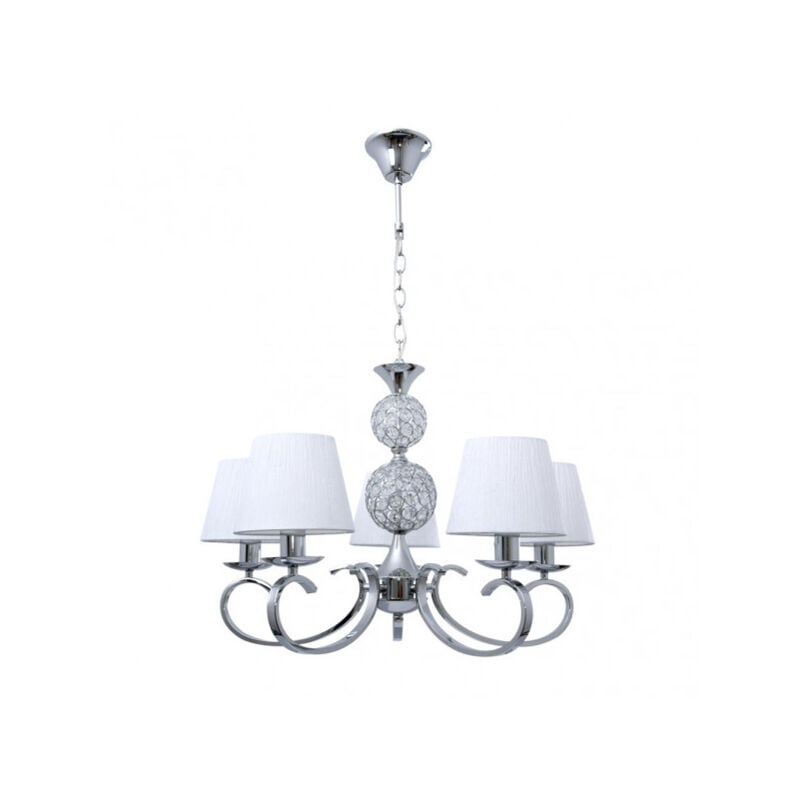 ordoñez lampe 5xe14 chrom weiss lampenschirm regx60x60 cm