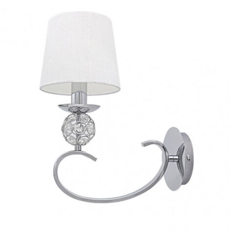 ordoñez lampada da parete 1xe14 cromo bianco paralume 34x15x25 cm