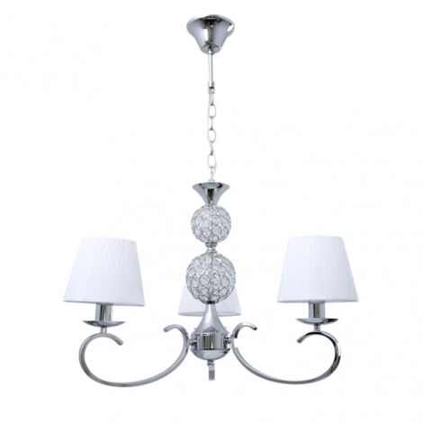 ordoñez lampe 3xe14 chrom lampenschirm weiss regx60x60 cm
