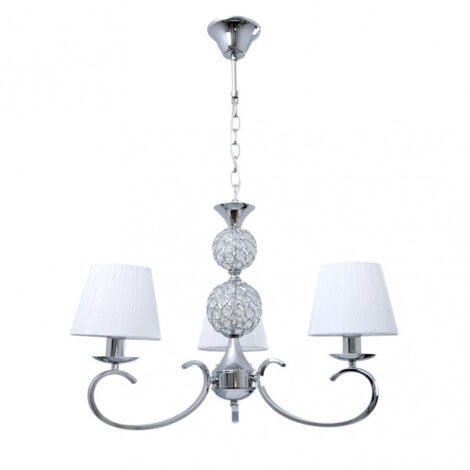 ordoñez lampe 3xe14 chrome abat-jour blanc regx60x60 cm