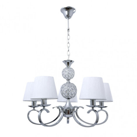 ordoñez lampe 5xe14 chrom weiss lampenschirm regx60x60 cm
