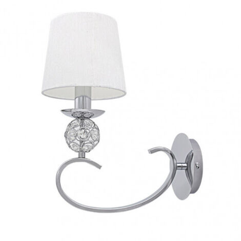 ordoñez wandleuchte 1xe14 chrom weiss lampenschirm 34x15x25 cm