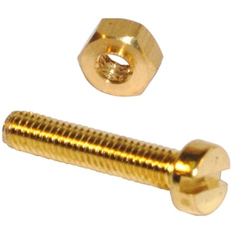 ORECA - 10 VITI PER METALLO TESTA CILINDRICA IN OTTONE LUCIDO mm 5X20