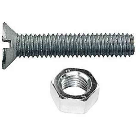 ORECA - 10 VITI PER METALLO - TESTA PIANA SVASATA CON DADO ESAGONALE 4X30MM - FERRO ZINCATO