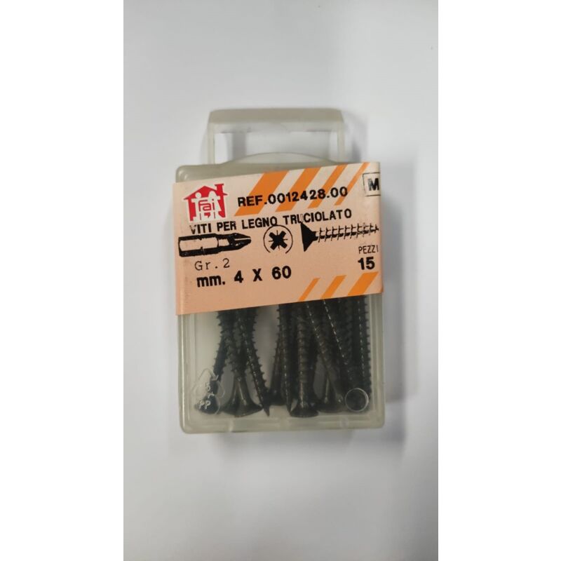 15 viti per legno truciolato testa piana svasata