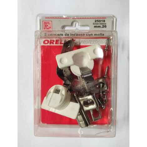 ORECA - 2 CERNIERE A INCASSO CON COLLO EMOLLA 23MM FORO 26MM