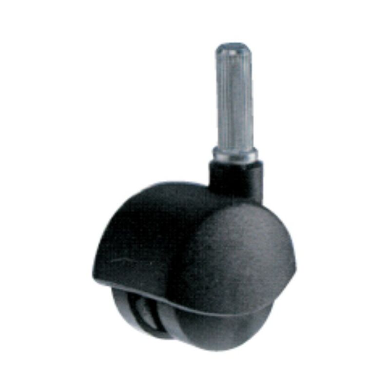 Image of 2 ruote doppie per mobilio materiale plastico nero - con perno zigrinato da 8x26MM - kg 15 - ø 35 - Oreca