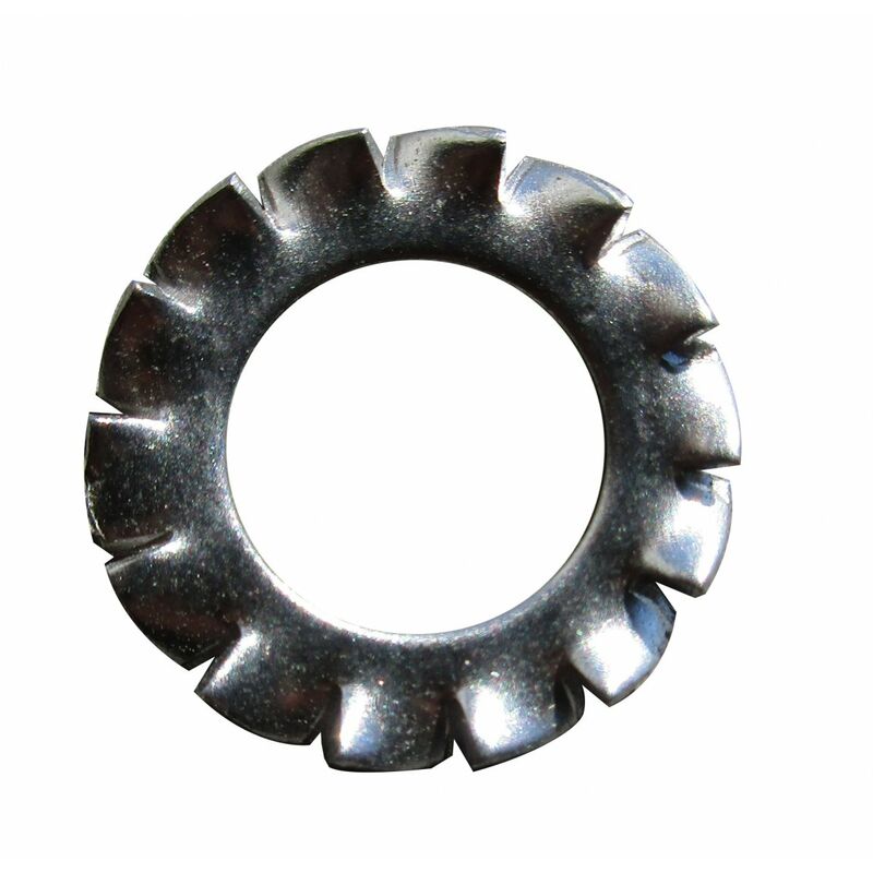 Image of 20 rondelle elastiche dentellate esterne M.10 in acciaio zincato - Oreca