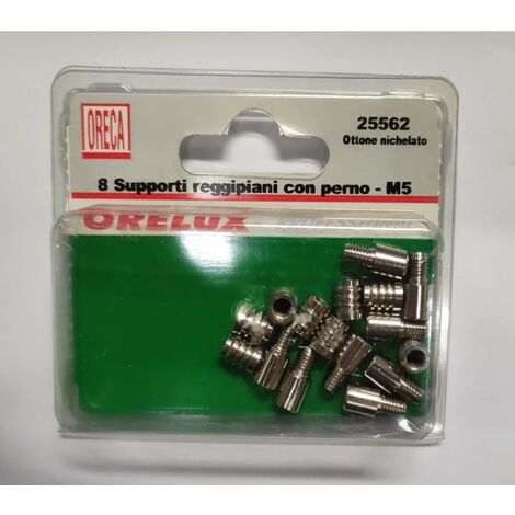 ORECA - 8PZ SUPPORTI REGGIPIANO IN OTTONE NICHELATO, 5MM