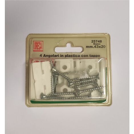 ORECA - ANGOLARI IN PLASTICA BIANCA CONTAPPO 43X20MM 4PZ