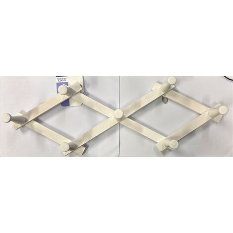 ORECA - APPENDIABITI IN LEGNO 7 POSTI VERNICIATO BIANCO