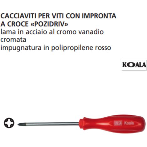 ORECA-CACCIAVITE PER VITI CON IMPRONTA ACROCE POZIDRIVGR0 3x60 IN ACCIAIO CROMO VANADIO