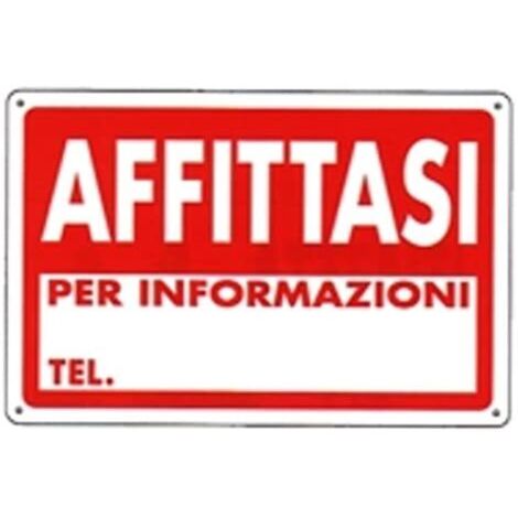 ORECA - CARTELLO IN PLASTICA AFFITTASIPER INFORMAZIONI 300X200