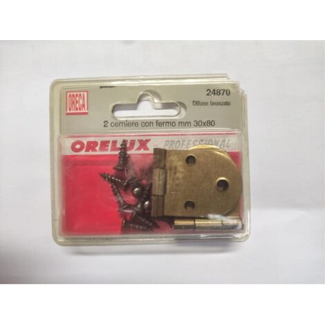 ORECA - CERNIERA A BISCOTTO IN OTTONE BRONZATO 30X80MM PZ2
