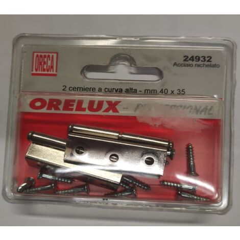 ORECA - CERNIERA A CURVA ALTA CON PERNOA LEVARE 17MM 40X35MM P2