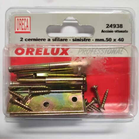 ORECA - CERNIERA A SFILARE SX IN ACCIAIOOTTONATO 50X40MM PZ2