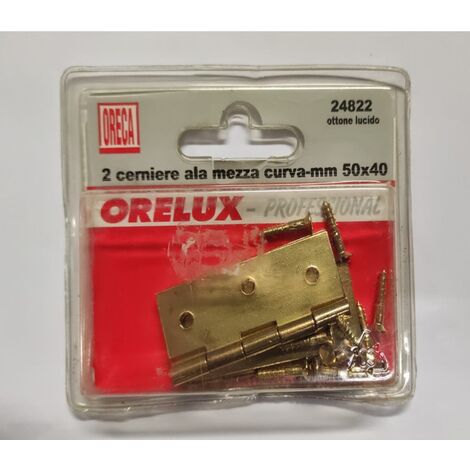 ORECA - CERNIERA CON ALA MEZZA CURVA FRESATA 50X40MM 2PZ
