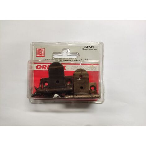 ORECA - CERNIERA CON ALA PIEGATA IN OTTONE BRONZATO 40X37MM P2