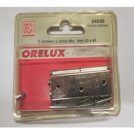 ORECA - CERNIERA CURVA ALTA 17MM CON PERNO A LEVARE SX 50X40MM PZ2