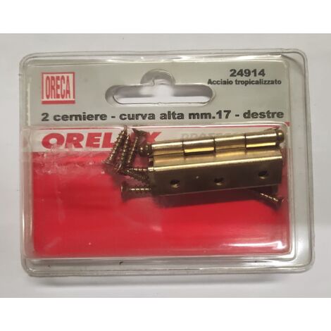 ORECA - CERNIERA CURVA ALTA 40X35MM CONPERNO A LEVARE DESTRA 17MM PZ2