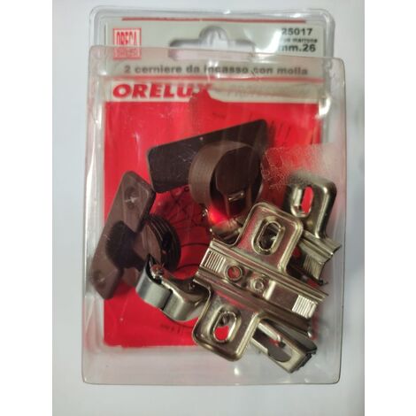 ORECA - CERNIERA DA INCASSO CON MOLLA PER ANTE A BATTUTA INTERNA 23MMFORO 26MM