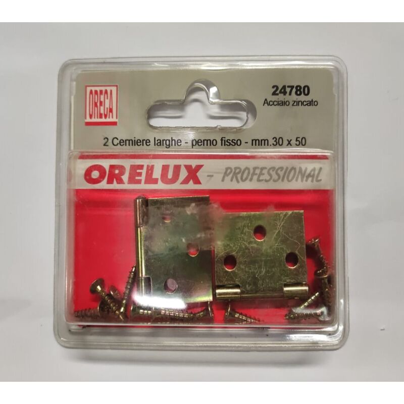 Oreca - cerniera larga con perno fisso 30X45MM pz