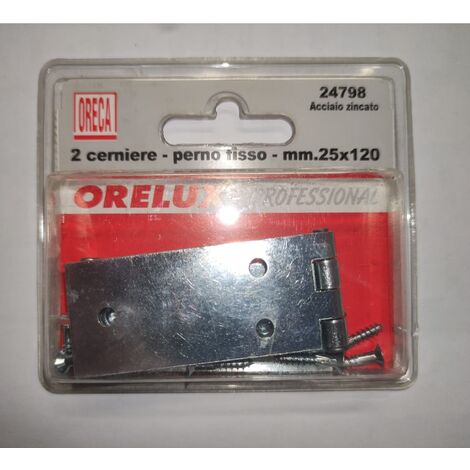 ORECA - CERNIERA LUNGA 25X120MM ACCIAIO ZINCATO PZ 2