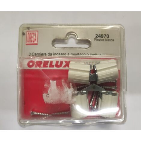 ORECA - CERNIERE BIANCHE A INCASSO A MONTAGGIO INVISIBILE 16X18,2MM PZ2
