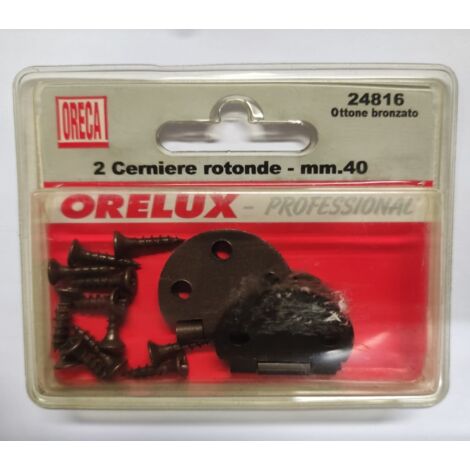 ORECA - CERNIERE ROTONDE 40MM OTTONE BRONZATO