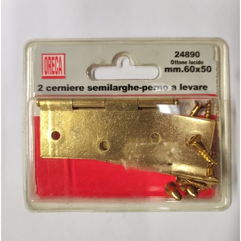 ORECA - CERNIERE SEMILARGHE CON PERNO ALEVARE 60X50MM 2PZ