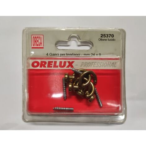 ORECA - GANCI PER TENDAGGI CON VITE 24X9MM OTTONE LUCIDO PZ4