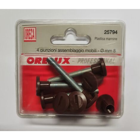 ORECA - GIUNZIONI PER ASSEMBLAGGIO MOBILI FORO 8MM LUNGHEZZA DA 45 A 55MM