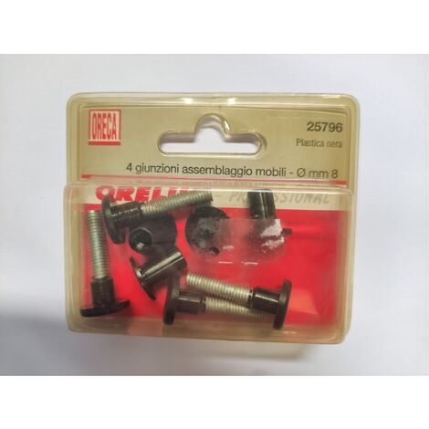 ORECA - GIUNZIONI PER ASSEMBLAGGIO MOBILI LUNGHEZZA 30-39MM 8MM 4PZ