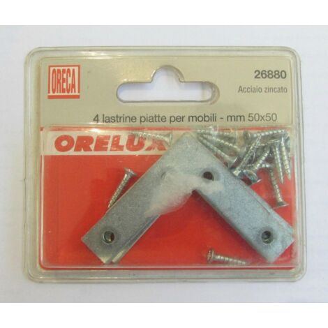 ORECA - LASTRINA PIATTA AD ANGOLO PER MOBILI 50X50MM