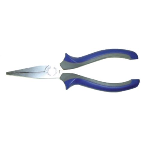 ORECA - PINZA CON BECCHI PIATTI - MANICOBICOLORE BLU/GRIGIO CON FINITURA SATINATA - 160MM