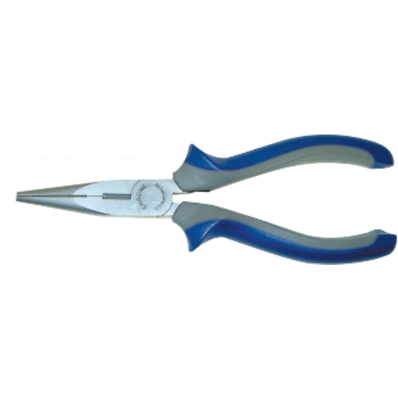 Pinze a becchi mezzitondi lunghi manici bimateriale blu/grigio mm 160 - Oreca