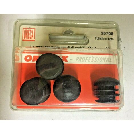 ORECA - PUNTALI TONDI NERI PER PIEDI DIMOBILI 22MM 4PZ