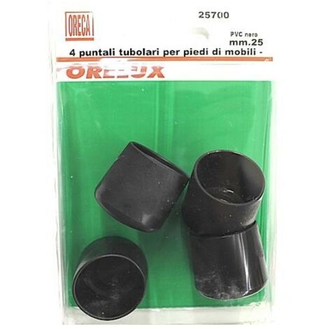 ORECA - PUNTALI TUBOLARI NERI IN PVC 25MM 4PZ