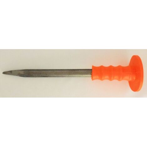 ORECA - SCALPELLO DA MURATORE PUNTA + PARAMANO 16X300MM ESAGONALE - IMPUGNATURA IN PLASTICA ARANCIONE
