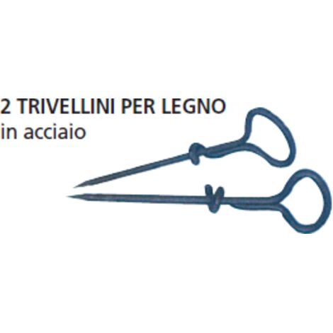 ORECA - TRIVELLINI PER LEGNO IN ACCIAIO2 PEZZI DIAMETRO 5-6 MM