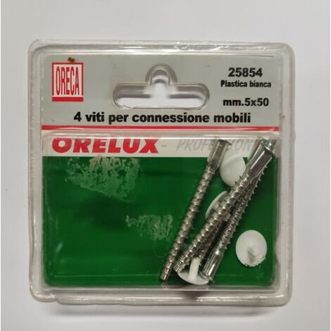 ORECA - VITE 5X50MM PER CONNESSIONE MOBILI, TAPPO DI COPERTURA 12MM