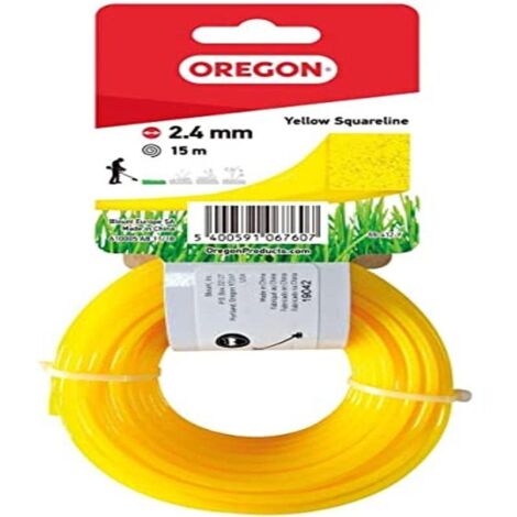 Oregon 69-412-Y - Filo quadrato per decespugliatori e decespugliatori, 2,4 mm x 15 m, colore: Giallo