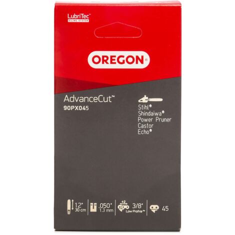 Oregon 90PX045E Catena per motosega passo 3/8" - 0,043" (1,1 mm), calibro 45, maglie di trasmissione (90SG) - catena da 12 pollici
